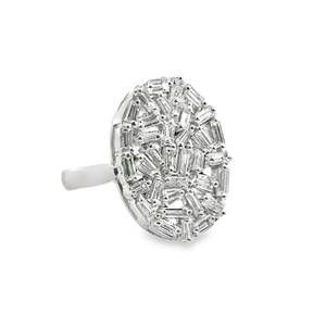 NEW NORMANI women's baguette diamond fashion ring in white